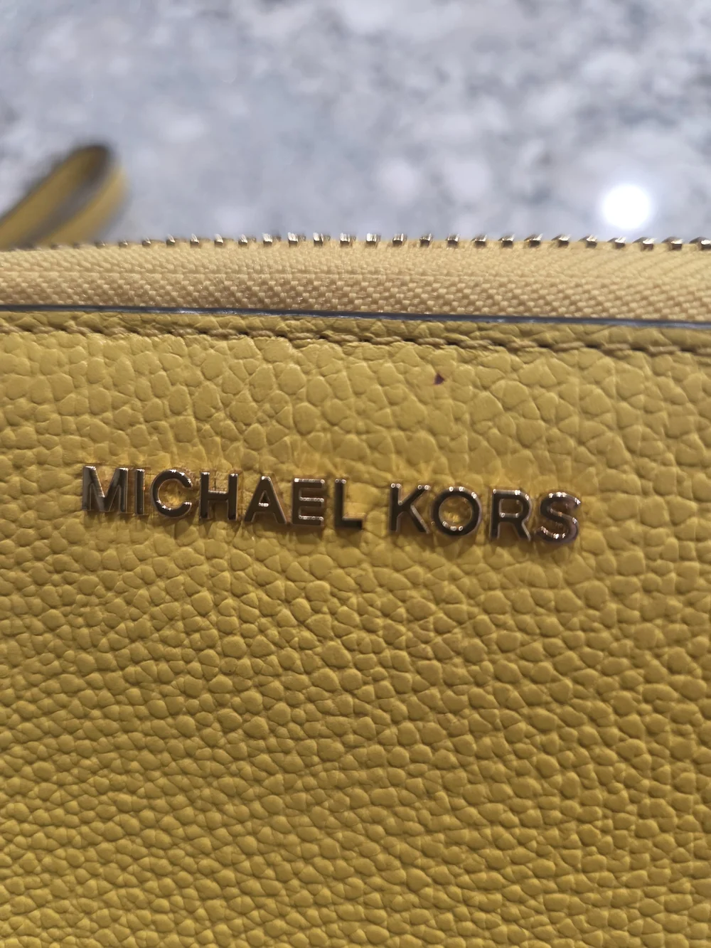 Michael Kors Yellow Leather Wristlet Wallet